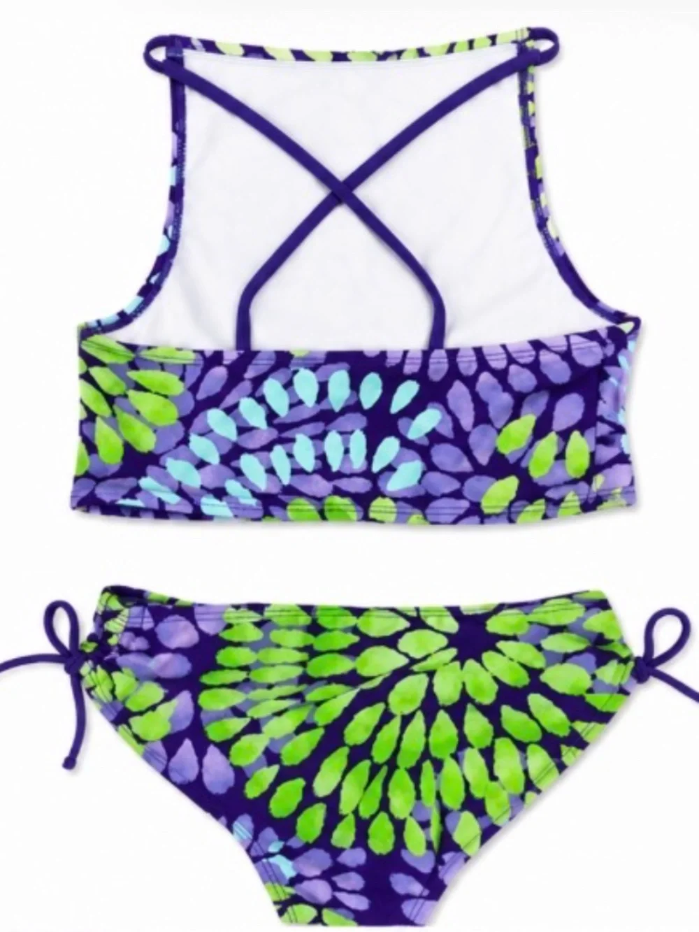 Kanu Surf Girls Two-Piece Tankini Swimsuit Set – Size 8 – Purple, Lavender & Bri